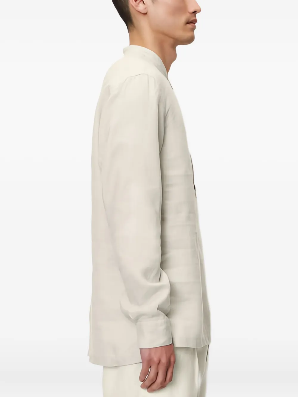Marc O'Polo Henley overhemd met bandkraag Grijs