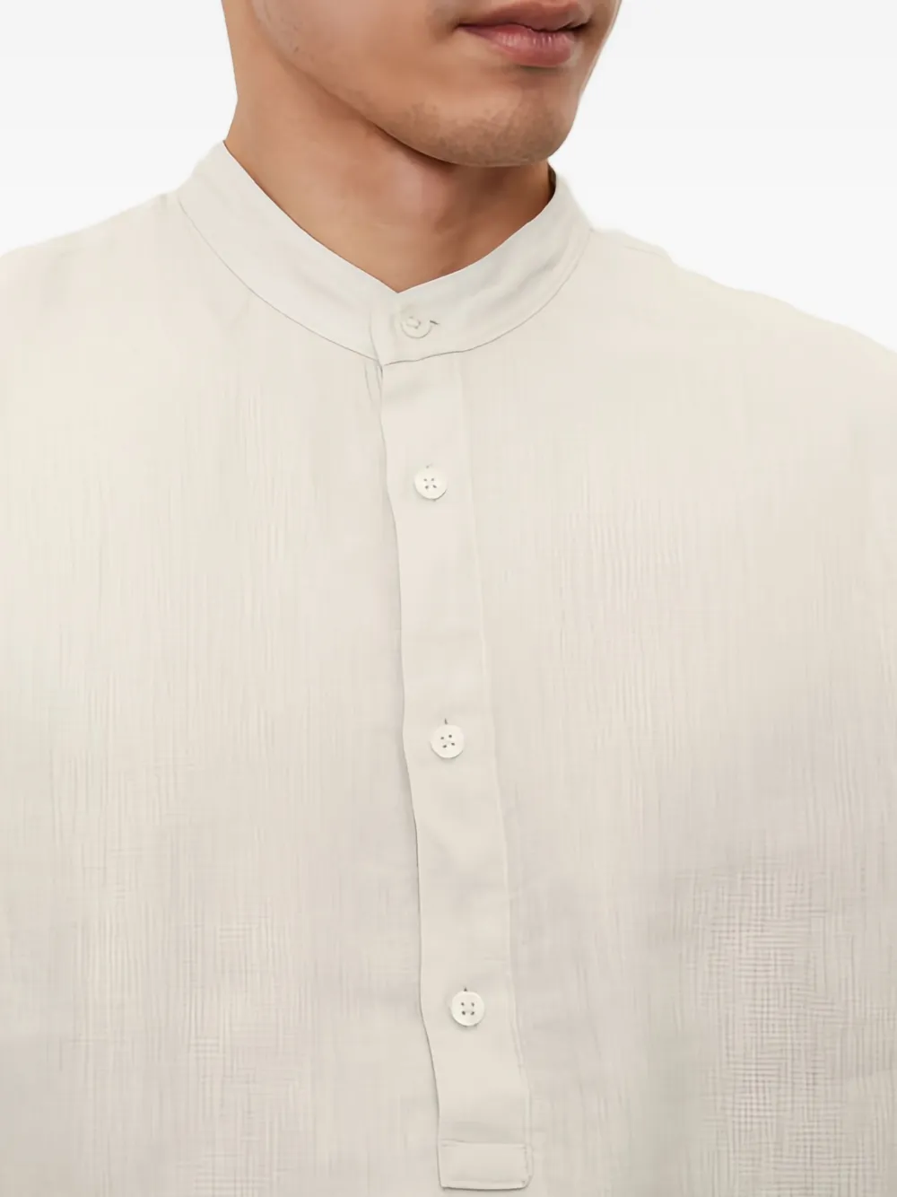 Marc O'Polo Henley overhemd met bandkraag Grijs