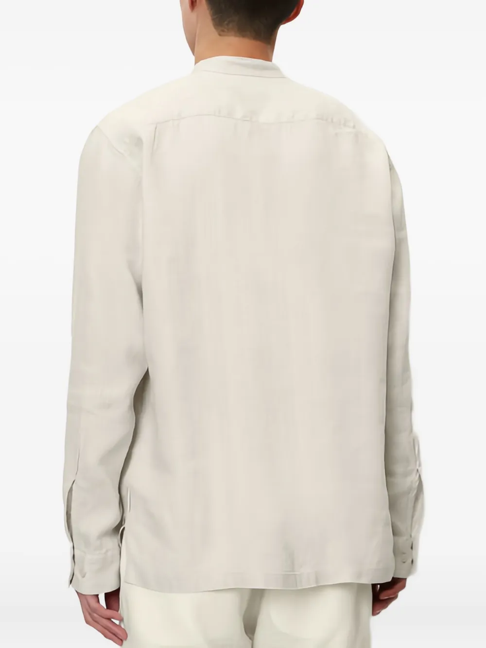 Marc O'Polo Henley overhemd met bandkraag Grijs