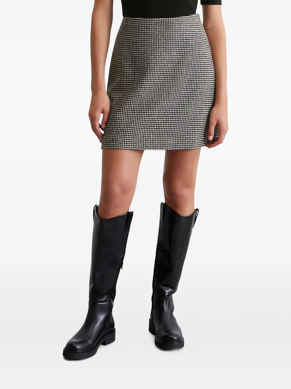Marc O'Polo Mini-rok met pied-de-poule print Zwart