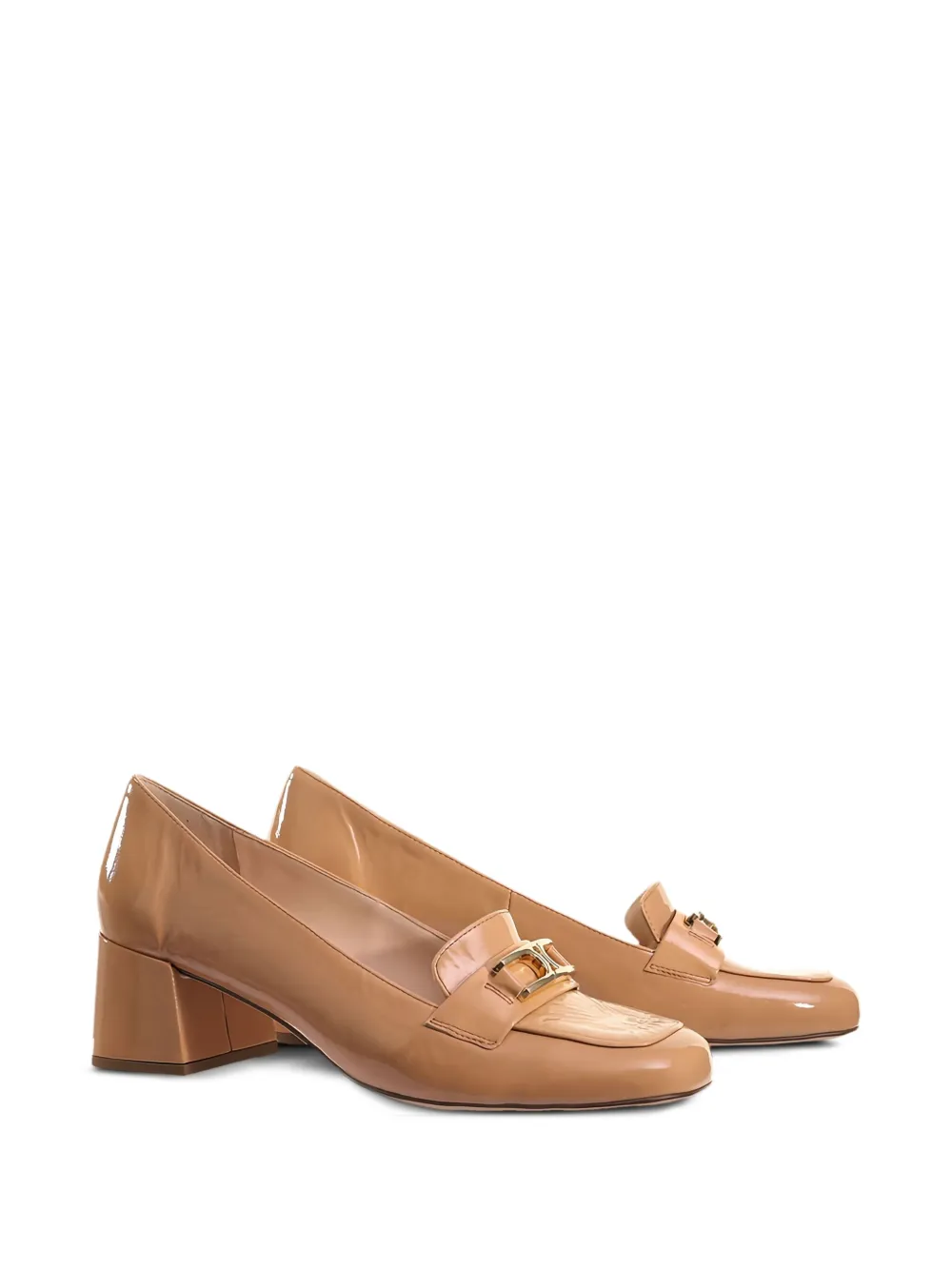 Hogl 40mm Helen patent-leather block-heel loafers - Bruin
