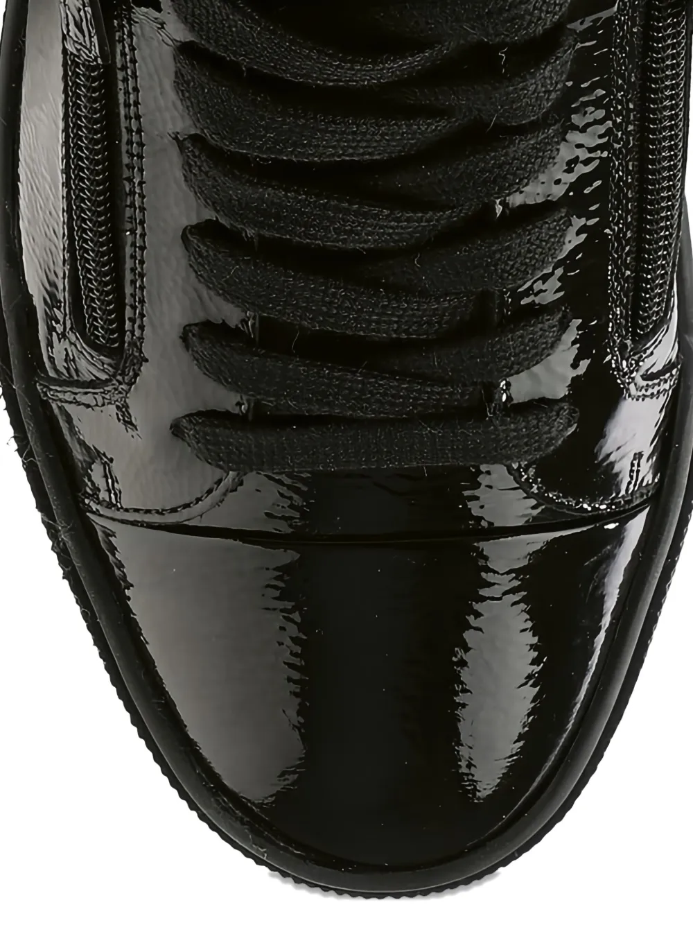 Hogl Comfy patent-leather lace-up sneakers Black