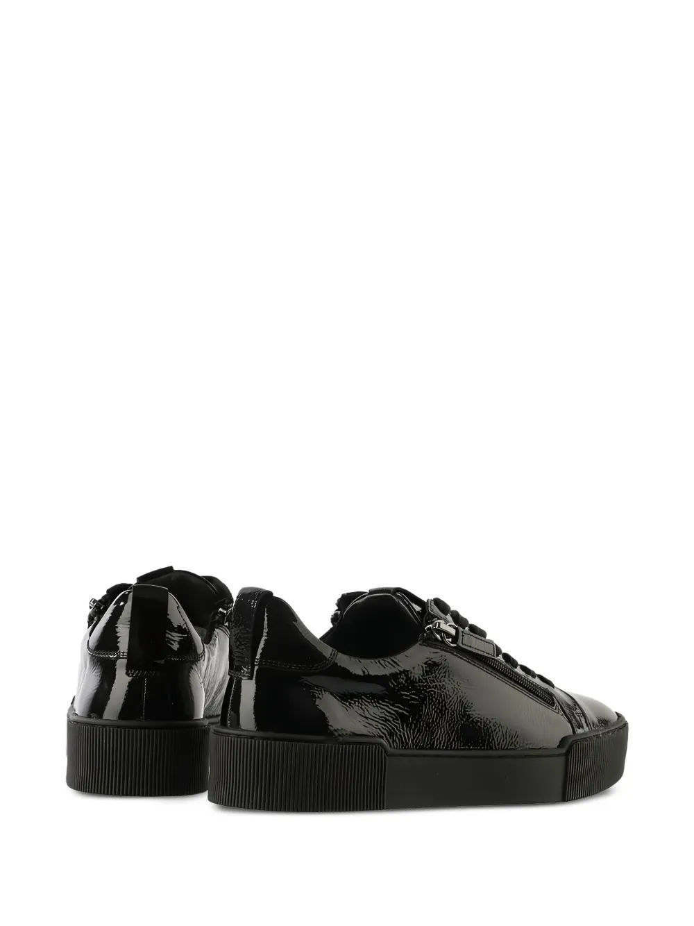 Hogl Comfy patent-leather lace-up sneakers Black