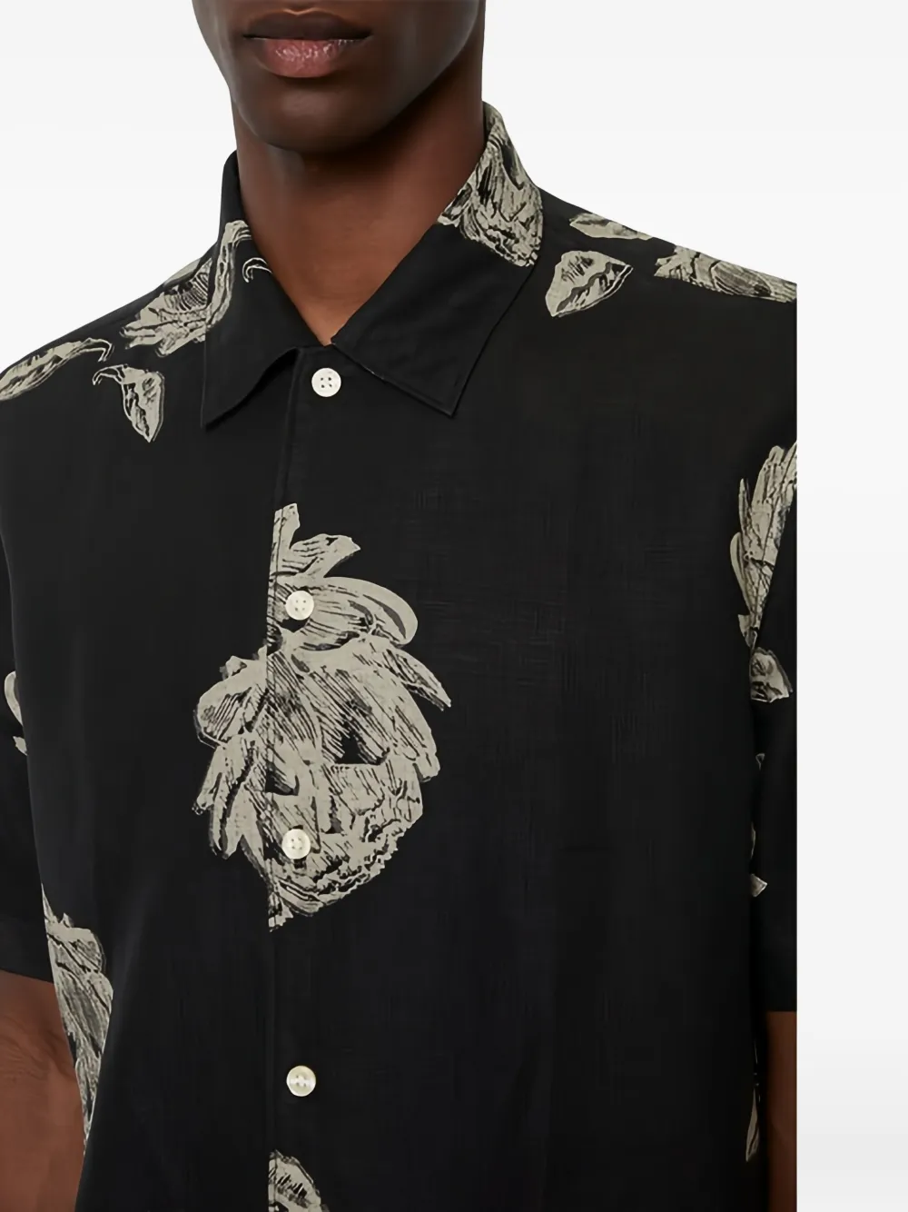 Marc O'Polo Overhemd met bloemenprint Zwart