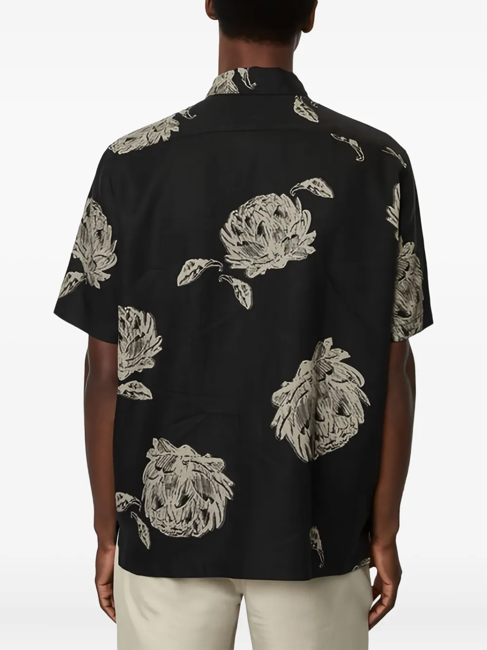 Marc O'Polo Overhemd met bloemenprint Zwart