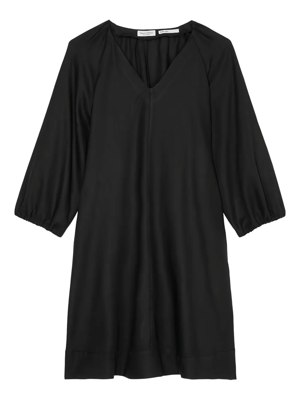 Marc O'Polo puff-sleeve V-neck dress - ブラック Marc O'Polo puff-sleeve V-neck dress - ブラック