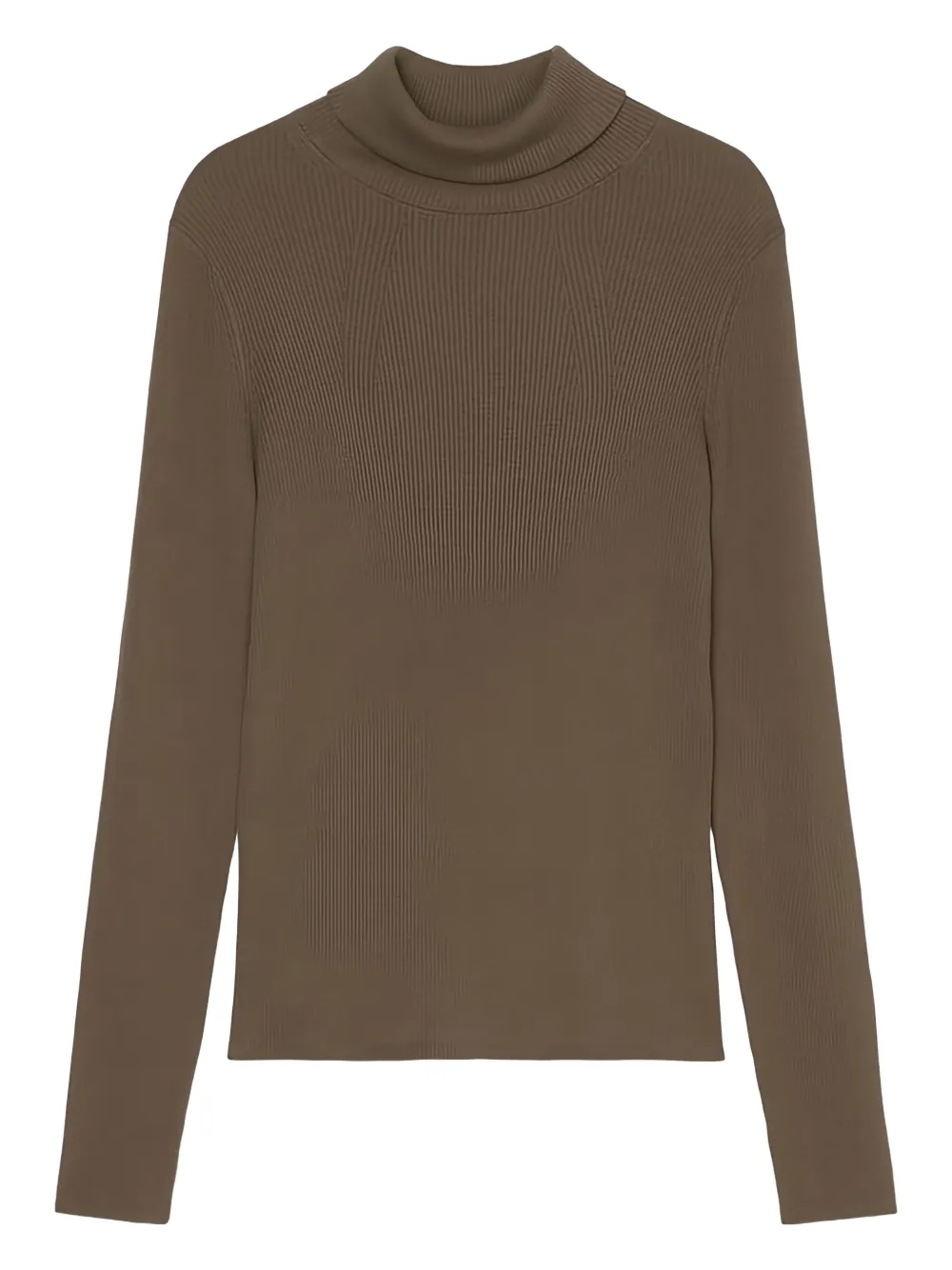 Marc O'Polo ribbed turtleneck top | Brown | Image 1