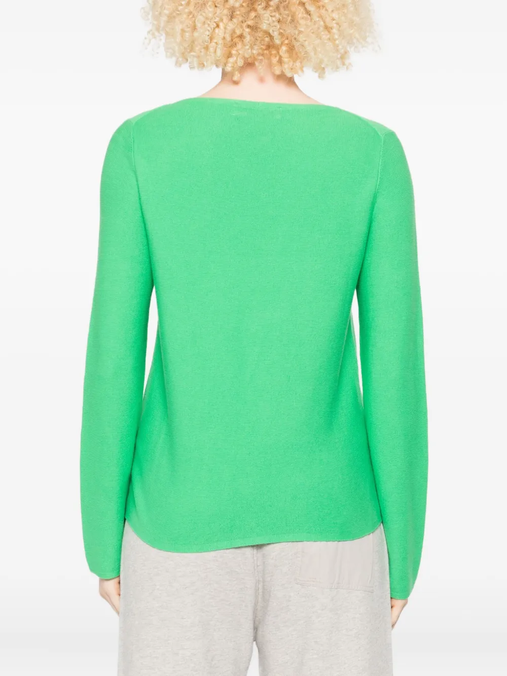 Marc O'Polo ribbed round-neck top Groen