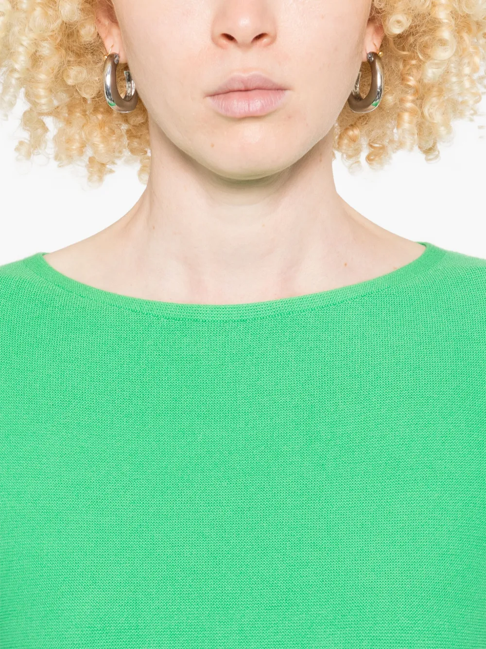 Marc O'Polo ribbed round-neck top Groen