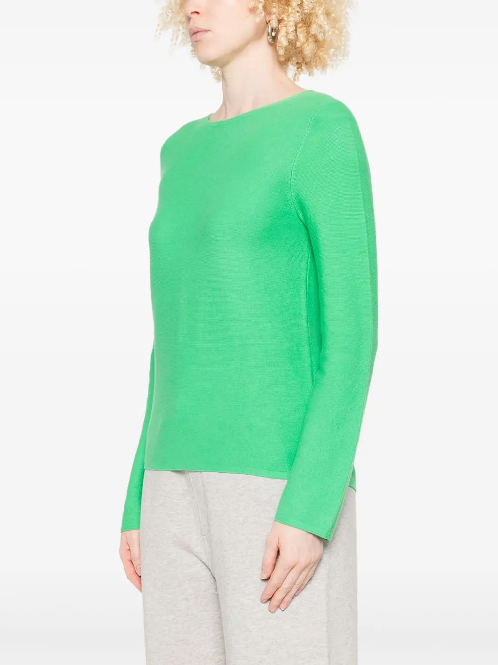 Marc O'Polo ribbed round-neck top Groen