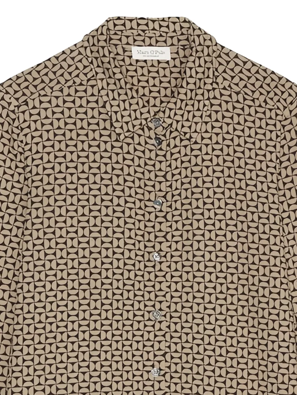 Marc O'Polo Blouse met geometrische print en knopen - Beige