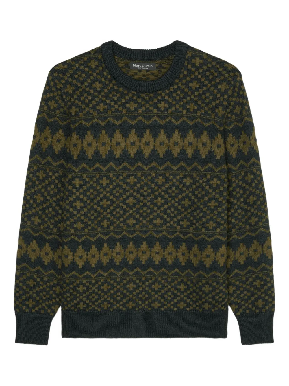 Marc O'Polo Trui met patroon en ronde hals Blauw