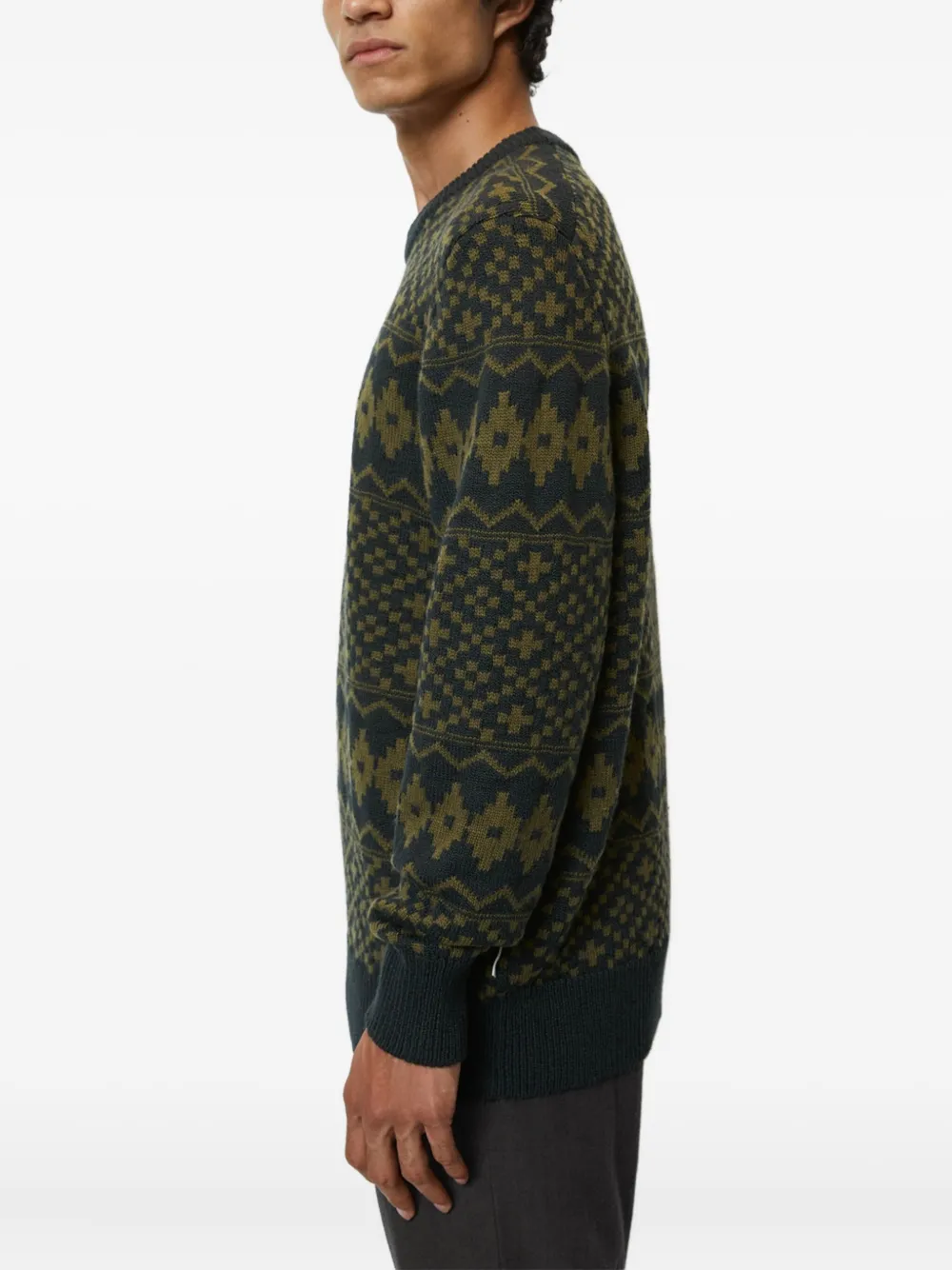 Marc O'Polo Trui met patroon en ronde hals Blauw