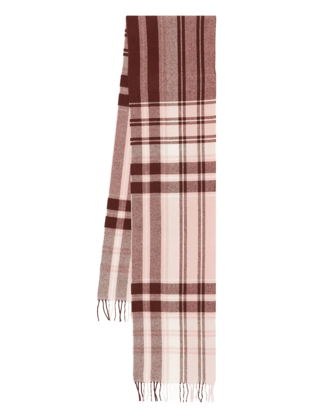 Marc O'Polo check-pattern fringe-edges scarf Beige