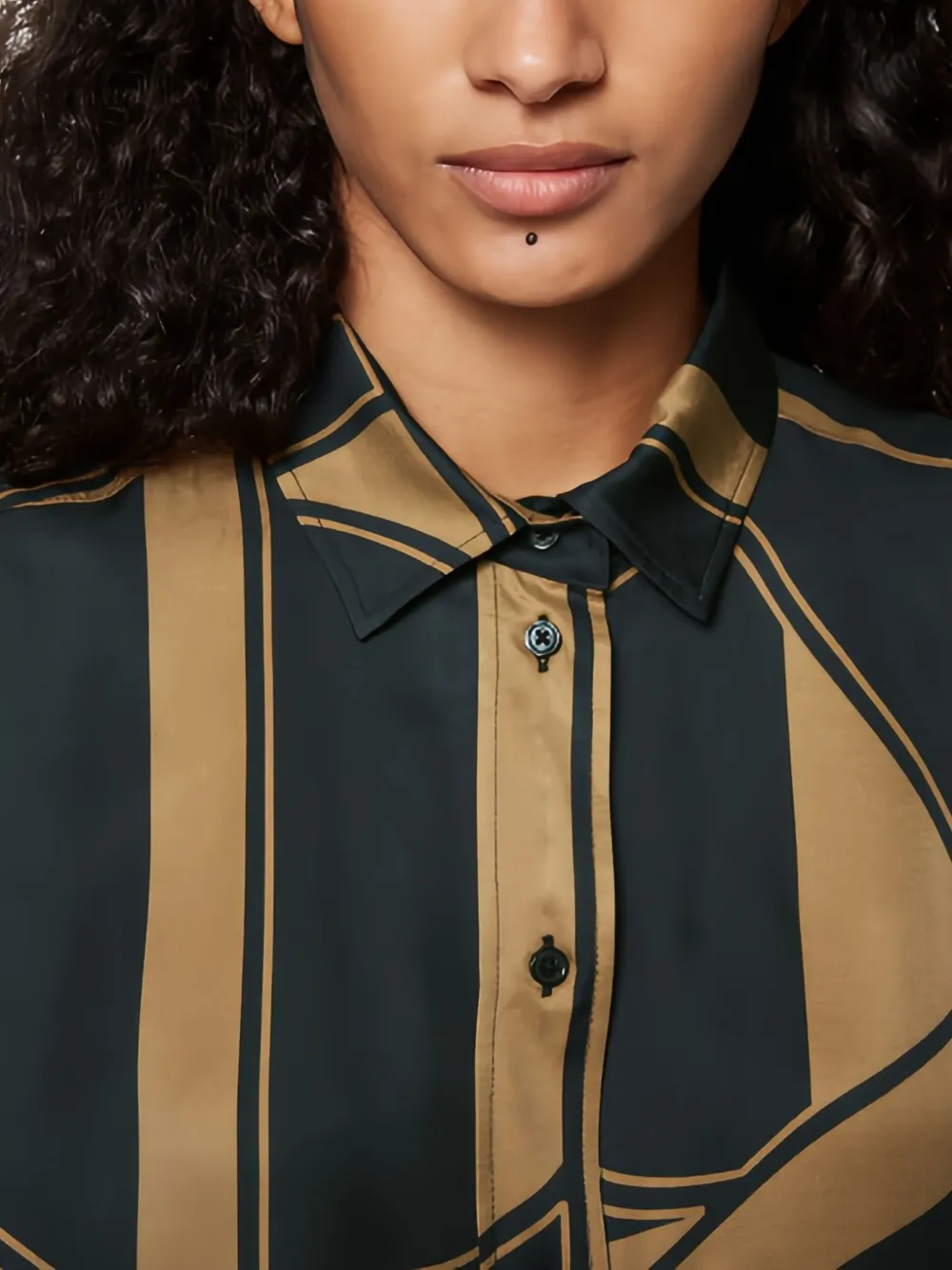 Marc O'Polo blouse met geometrische print Zwart