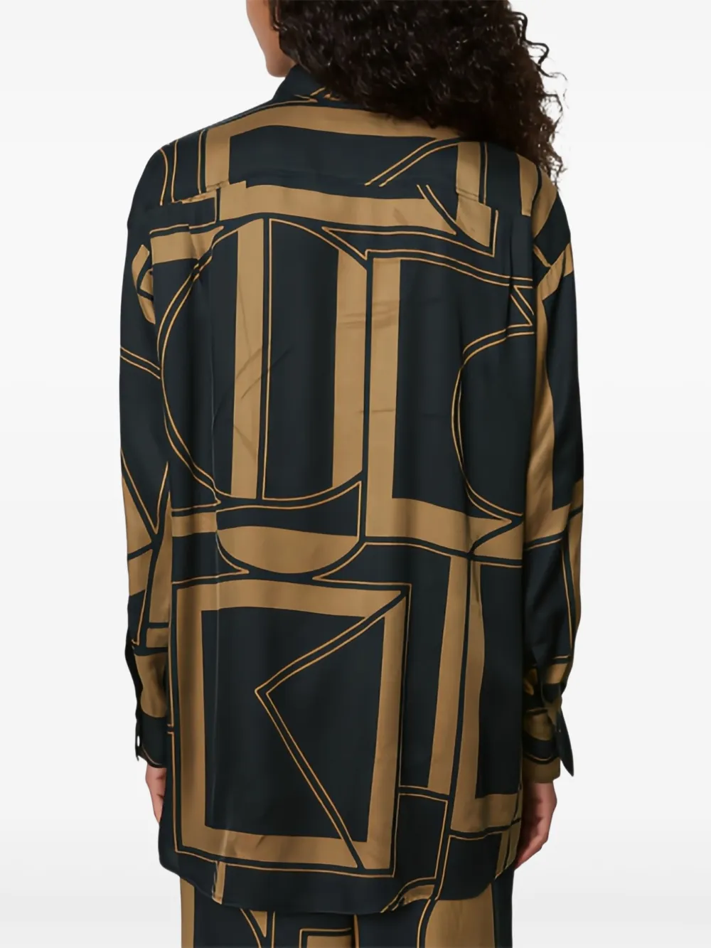 Marc O'Polo blouse met geometrische print Zwart