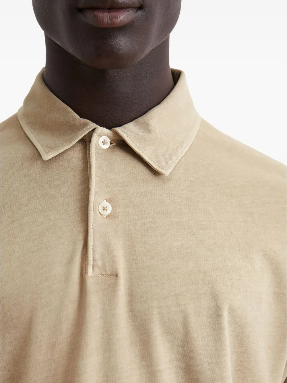 Marc O'Polo Button-up poloshirt Beige