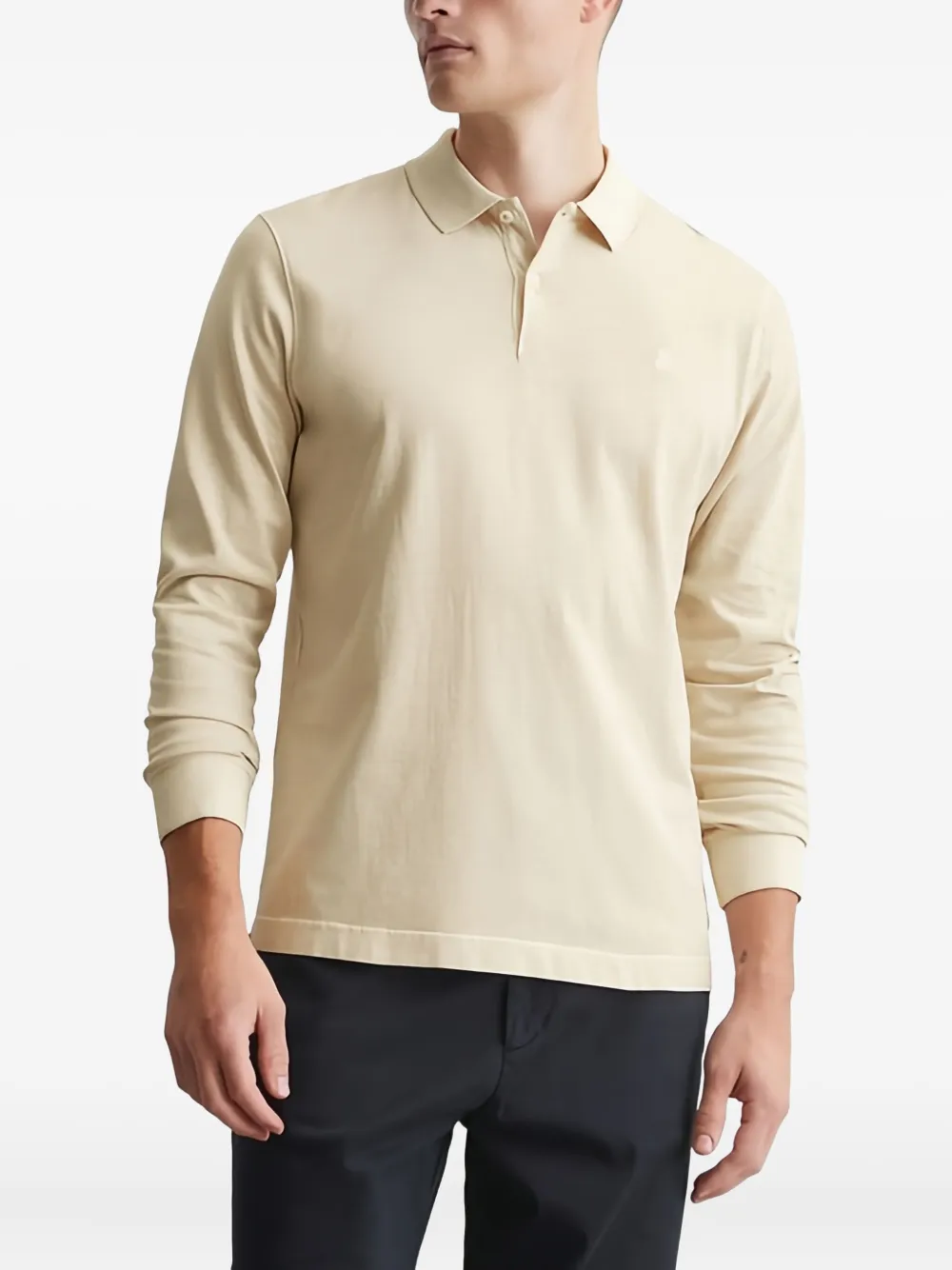 Marc O'Polo Poloshirt met lange mouwen Beige
