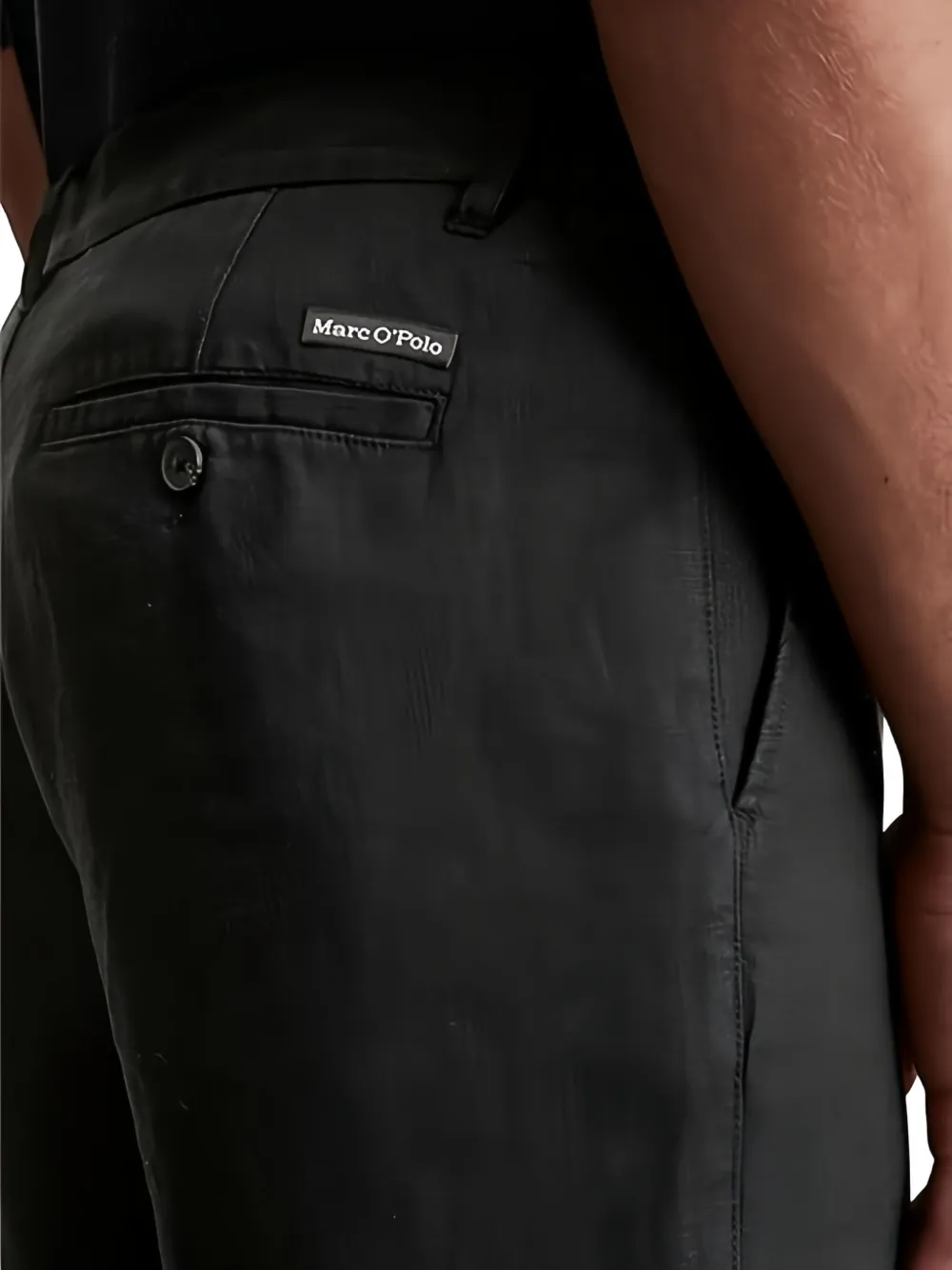 Marc O'Polo Linnen shorts Zwart