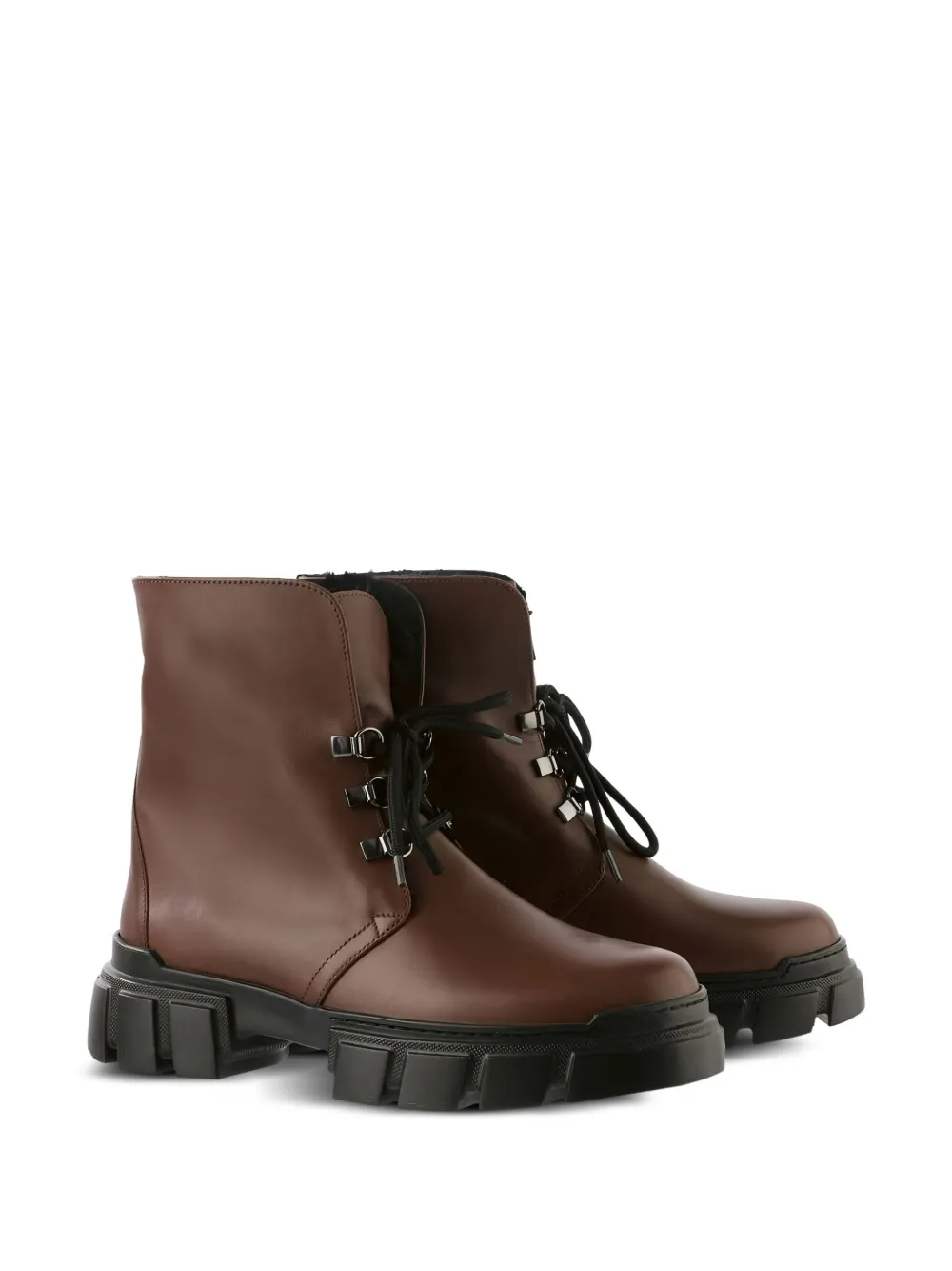 Hogl Winter chunky-sole lace-up ankle boots Brown