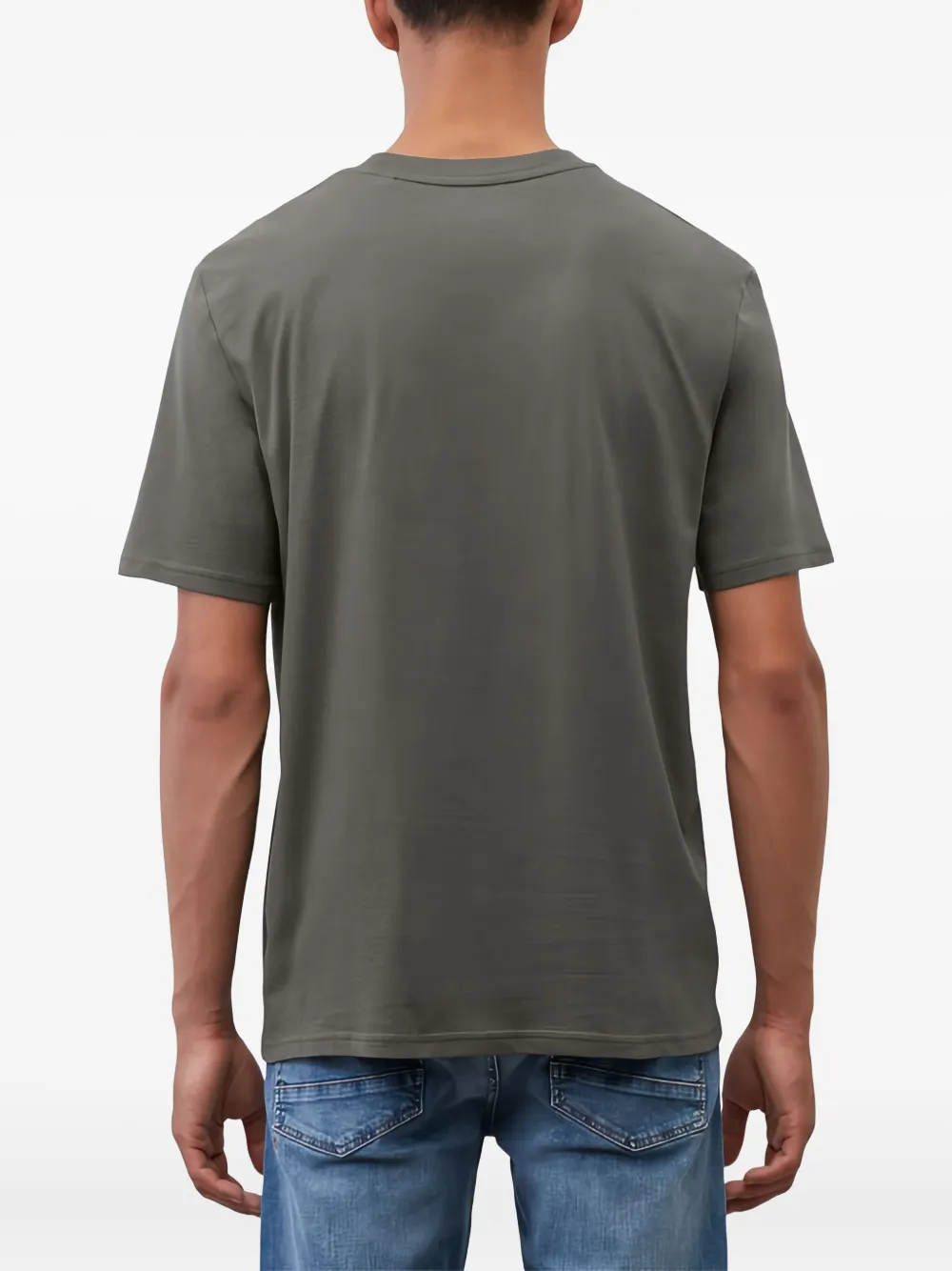 Marc O'polo Logo-embroidered T-shirt In Gray