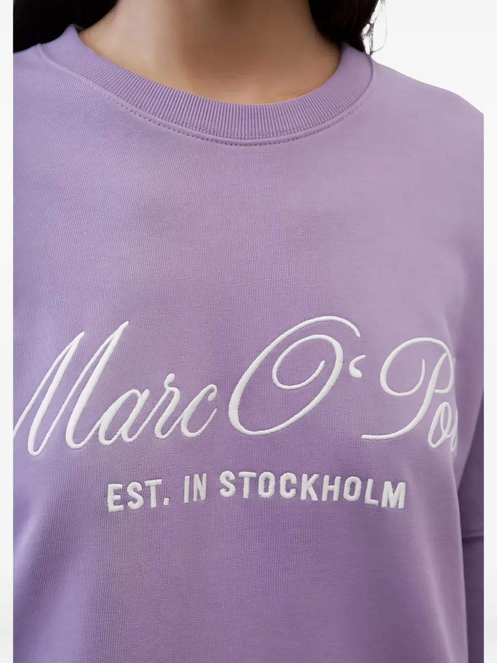 Marc O'Polo Sweater met geborduurd logo Paars
