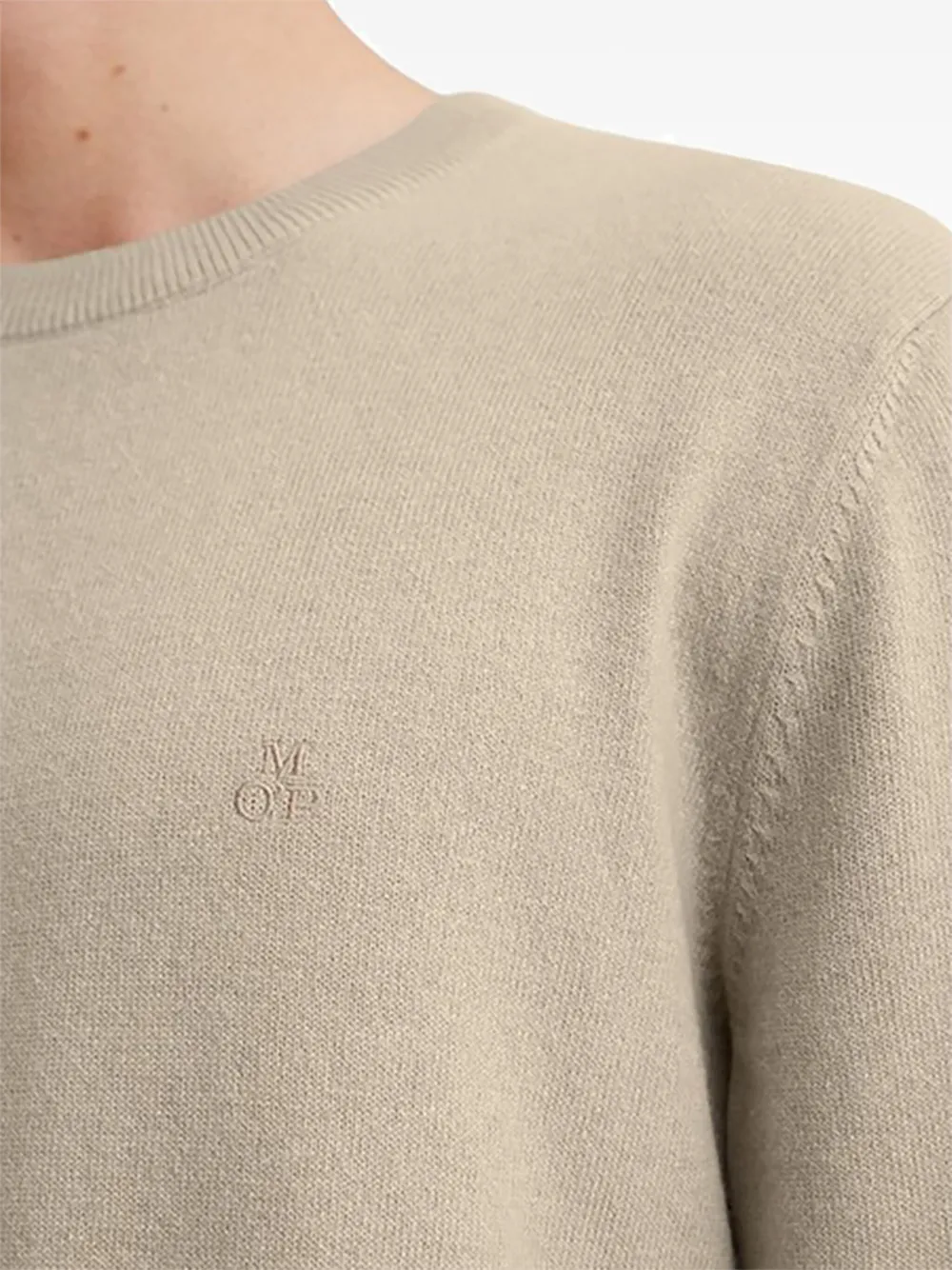 Marc O'polo Crew Neck Knitted Sweater In Neutral