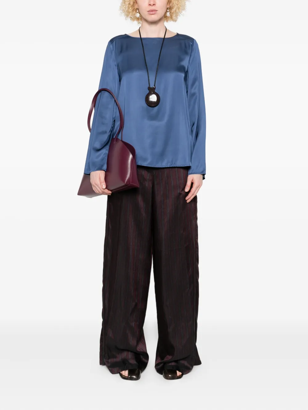 Marc O'Polo boat-neck long-sleeve top - Blauw