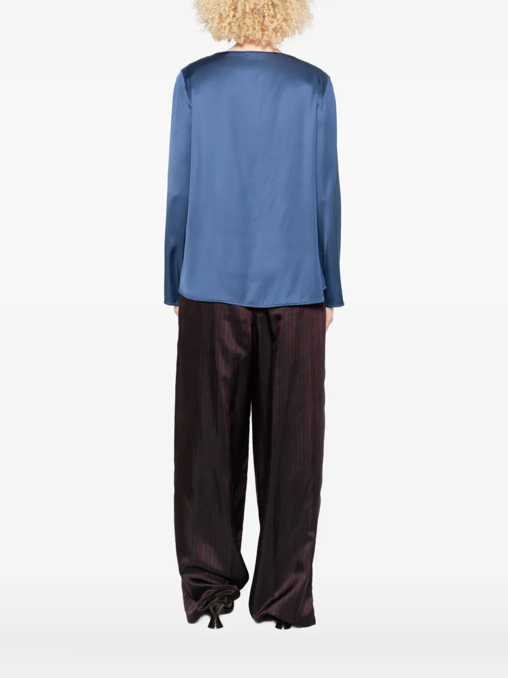 Marc O'polo Boat-neck Long-sleeve Top In Blue