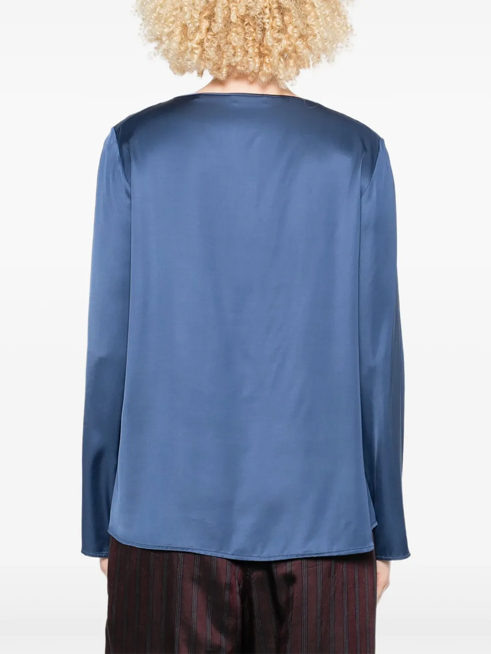 Marc O'Polo Top met boothals en lange mouwen Blauw