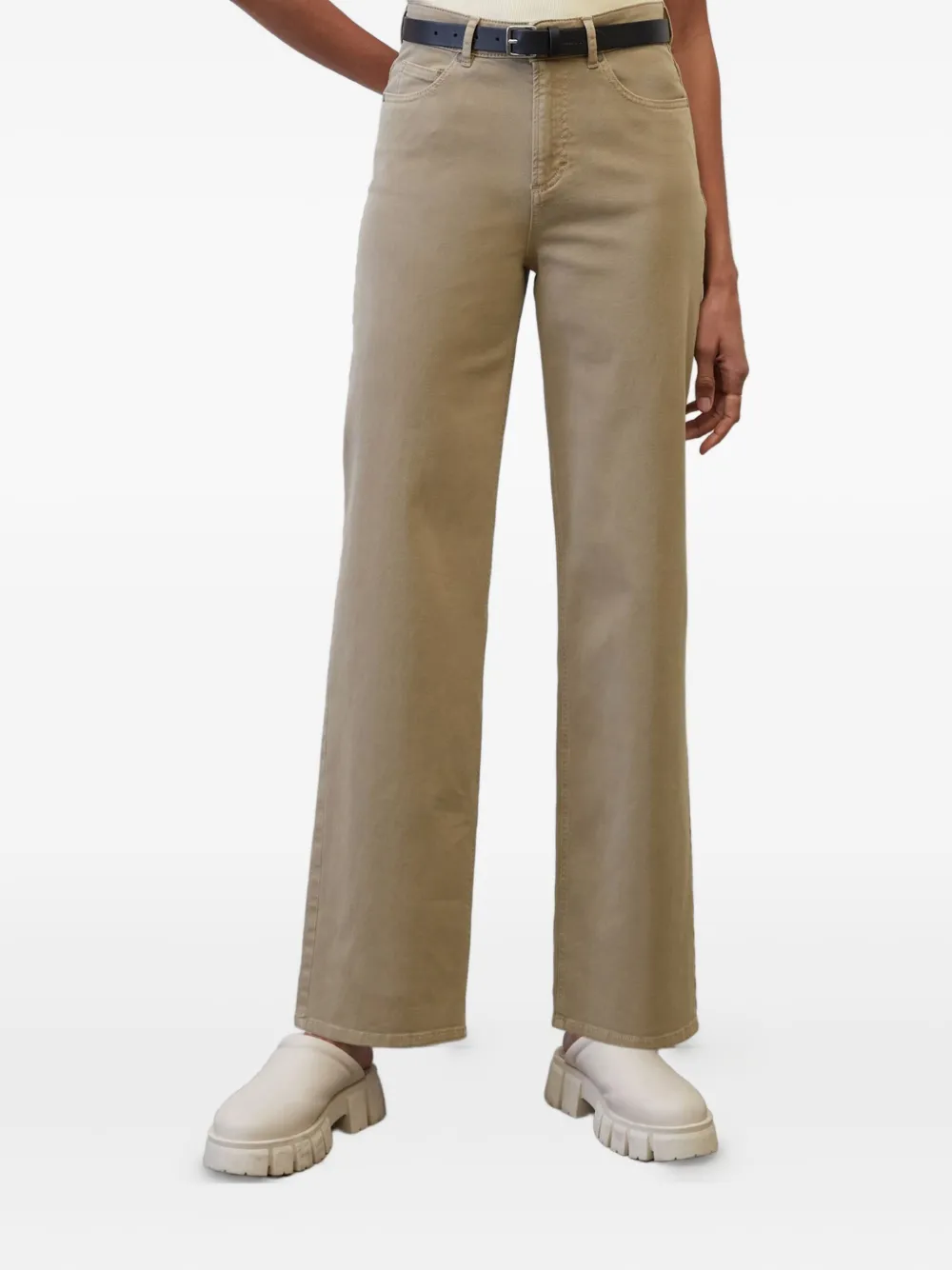 Marc O'Polo Cargo broek met wijde pijpen Bruin