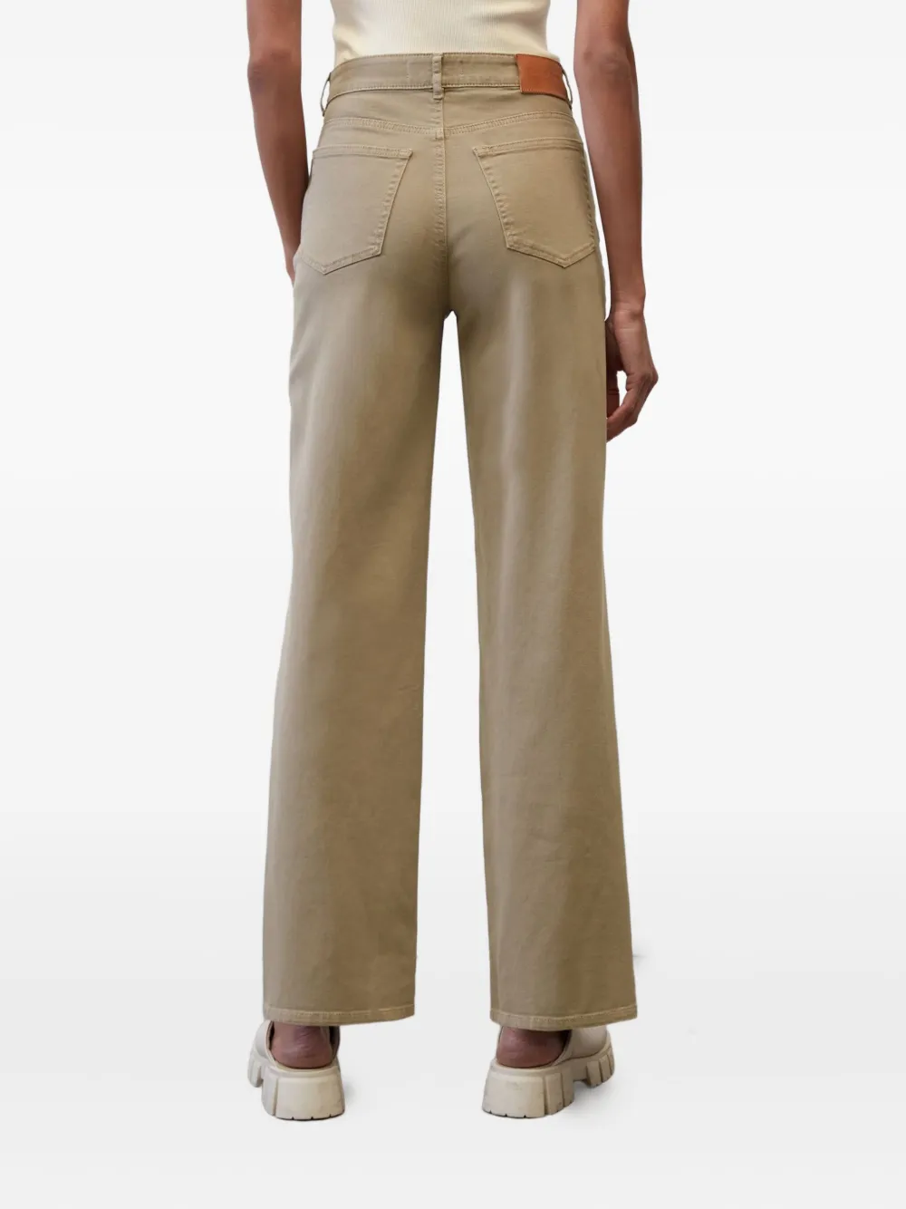 Marc O'Polo Cargo broek met wijde pijpen Bruin