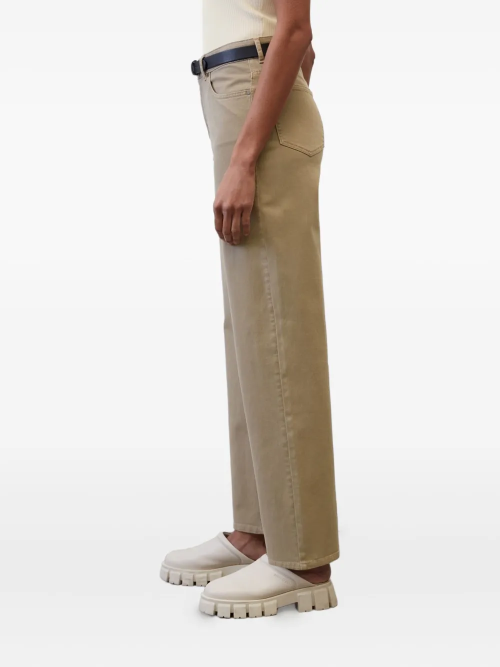Marc O'Polo Cargo broek met wijde pijpen Bruin