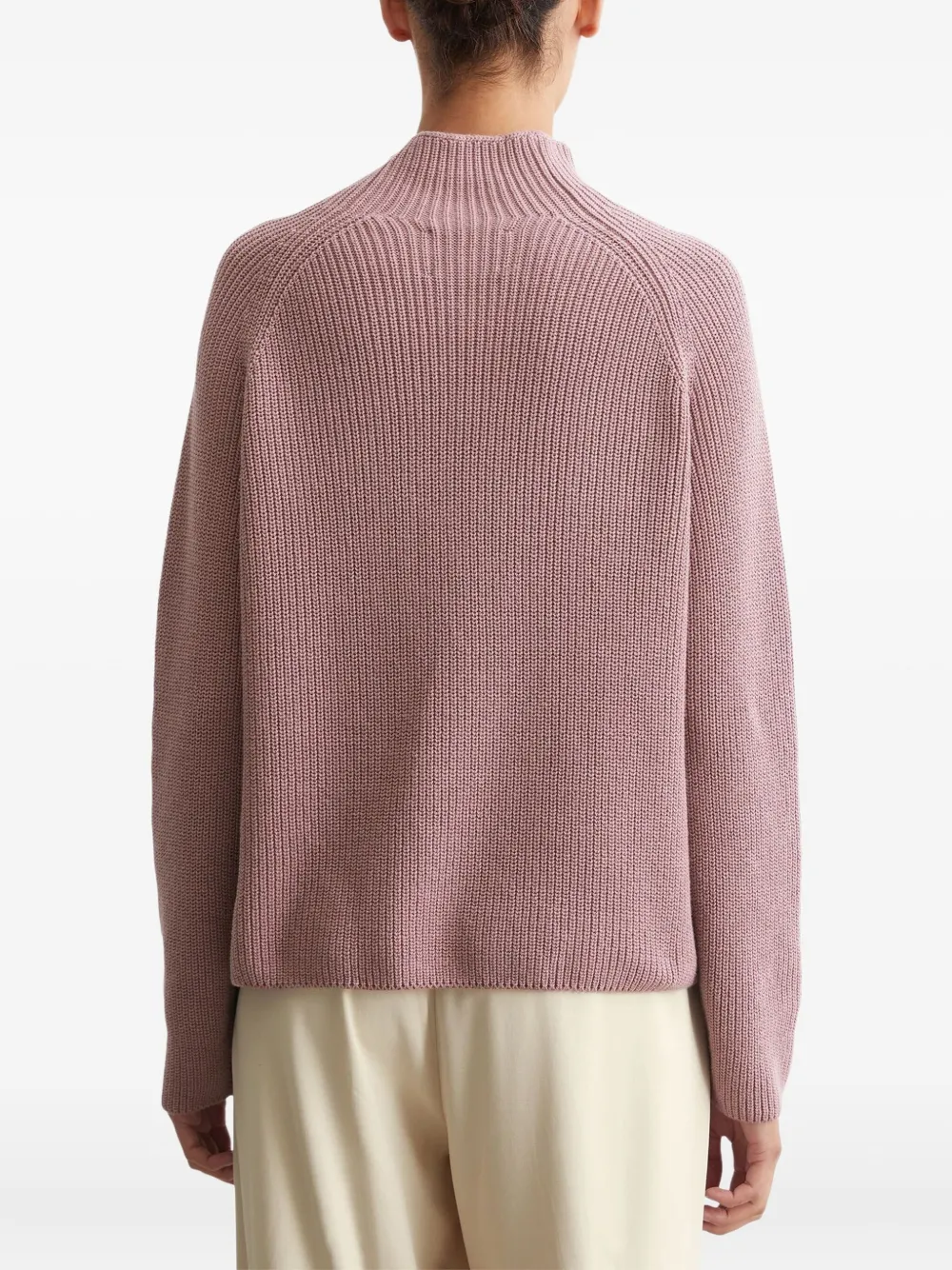 Marc O'Polo Geribbelde trui met hoge hals Roze