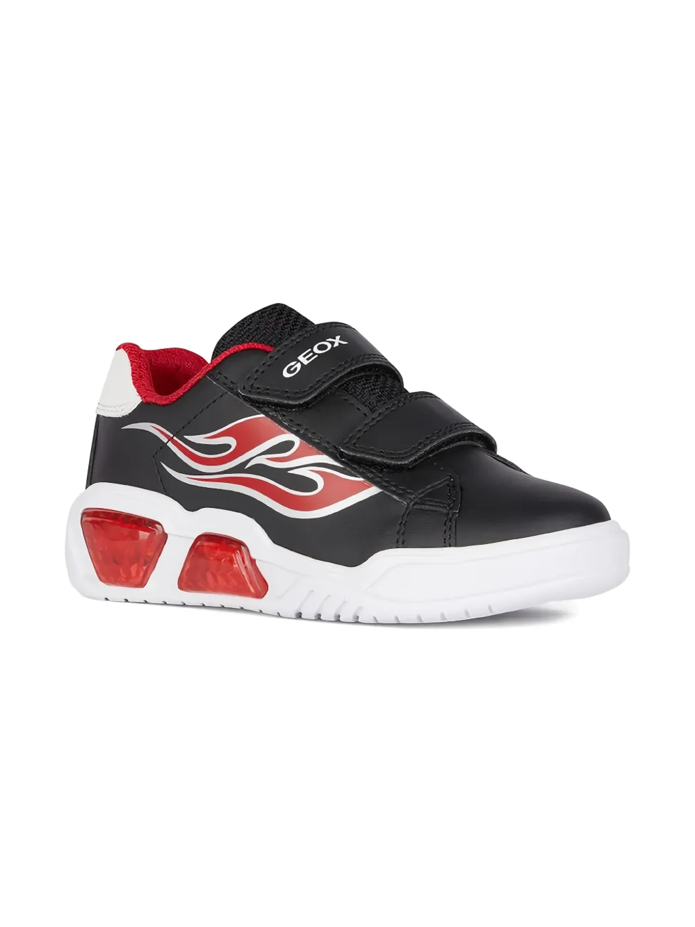 Geox Kids Illuminus flame-detail double-strap sneakers Black