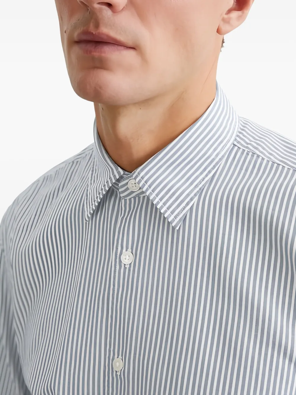 Marc O'polo Striped Button-up Shirt In Gray