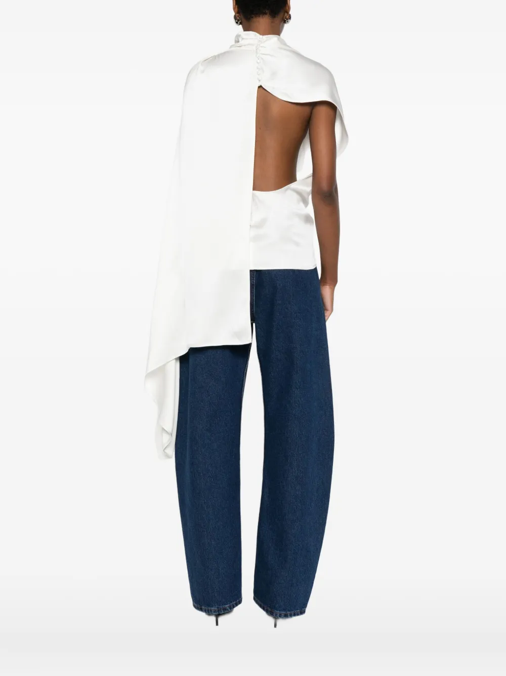 Magda Butrym Draped Blouse In White