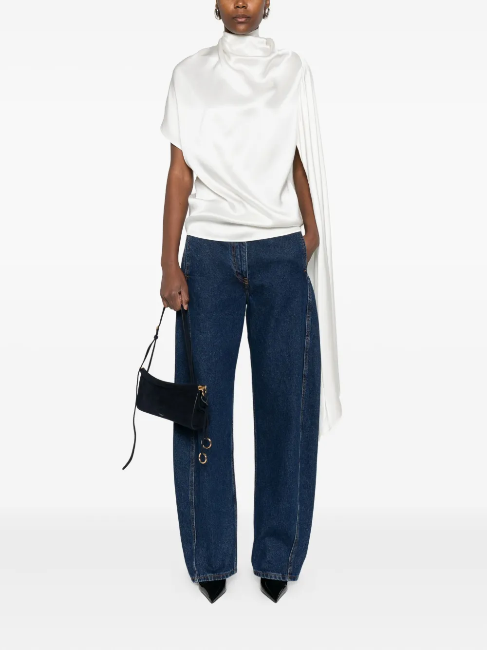 Magda Butrym Draped Blouse In White