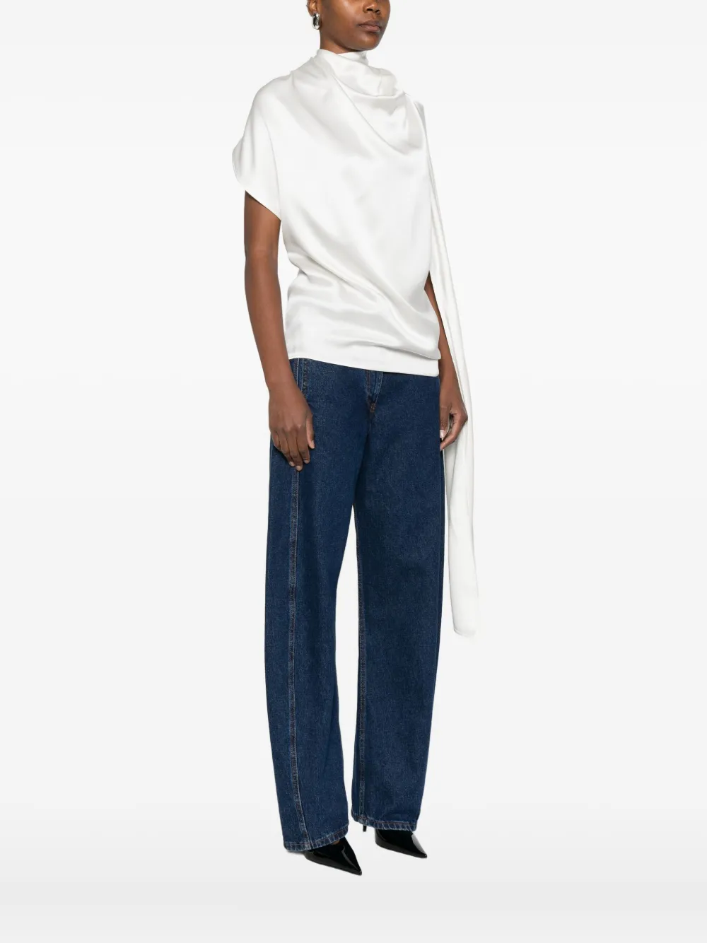 Magda Butrym Draped Blouse In White