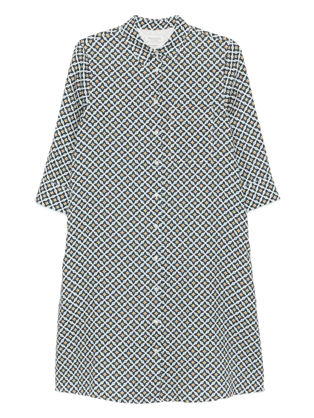 Marc O'Polo Midi-blousejurk met geometrische print Blauw