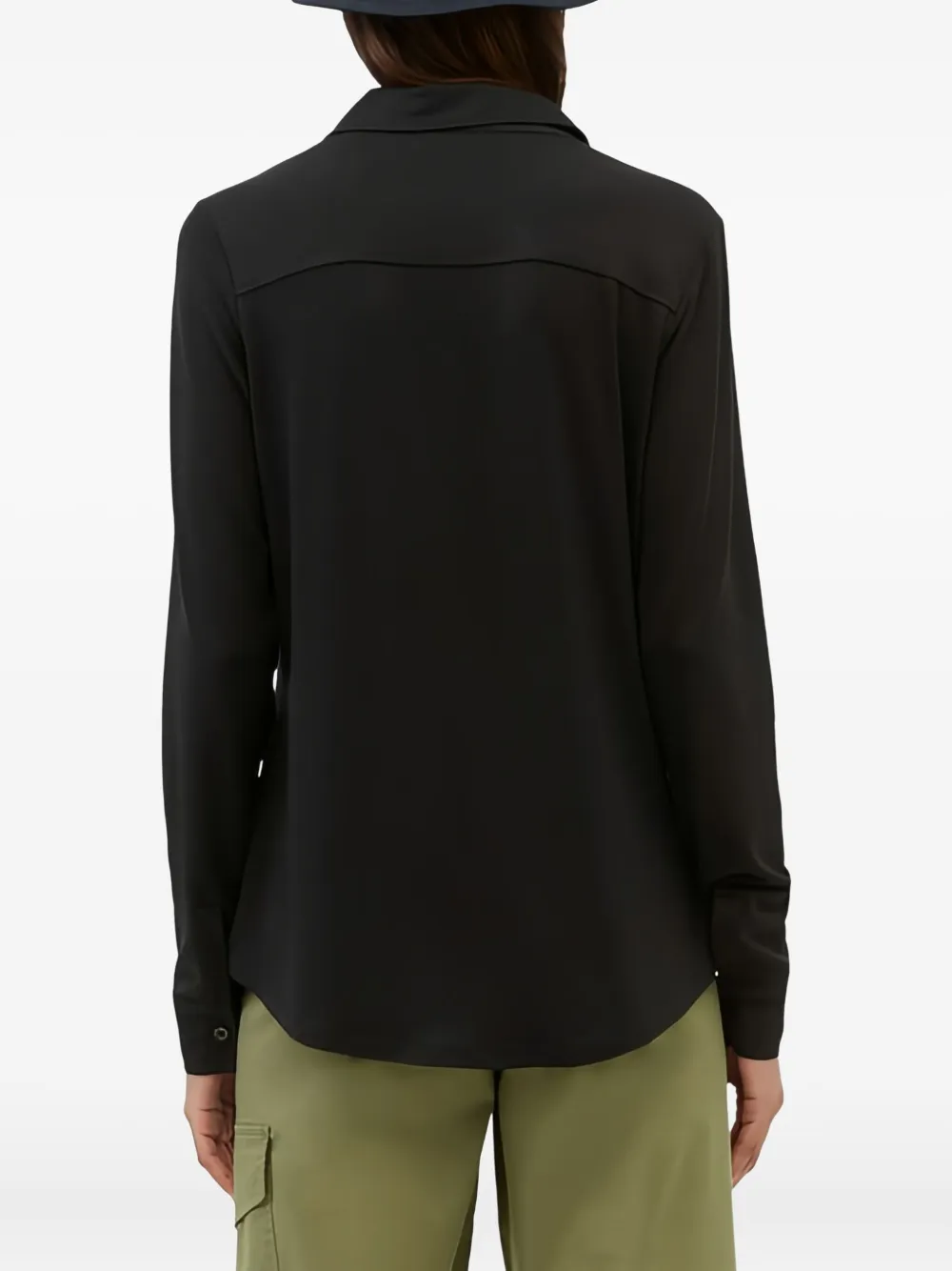 Marc O'Polo Button-up blouse met lange mouwen Zwart