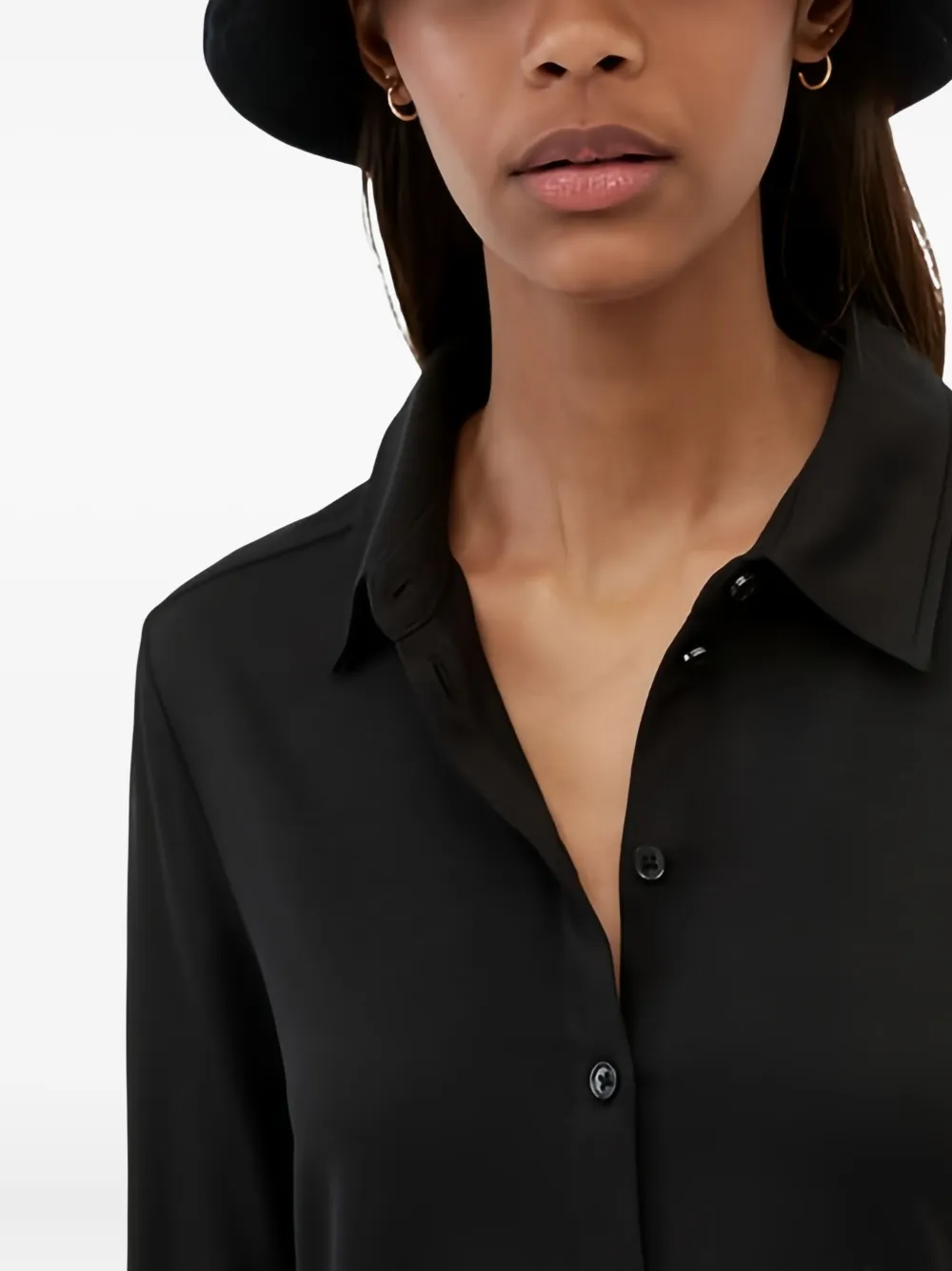 Marc O'Polo Button-up blouse met lange mouwen Zwart