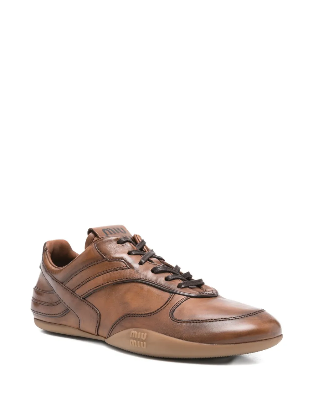 Miu Miu leather sneakers - Bruin