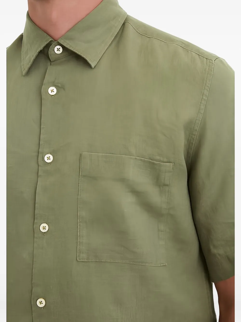 Marc O'Polo Button-down overhemd met korte mouwen Groen
