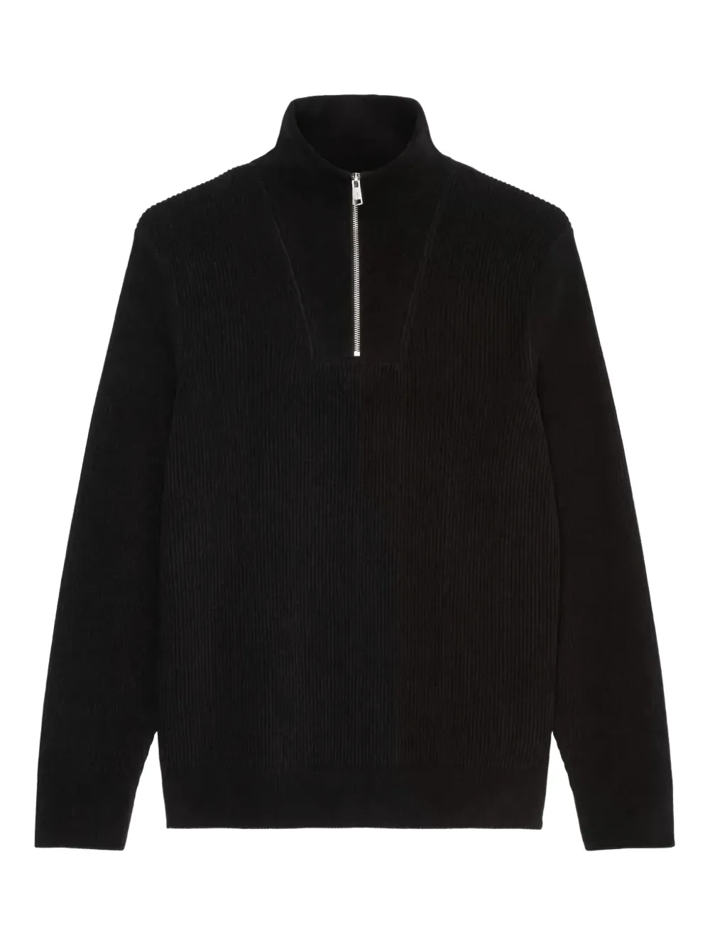 Marc O'Polo ribbed quarter-zip sweater | Black | Image 1