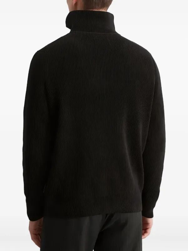 Marc O'Polo Ribbed quarter-zip Sweater | Black | FARFETCH IN