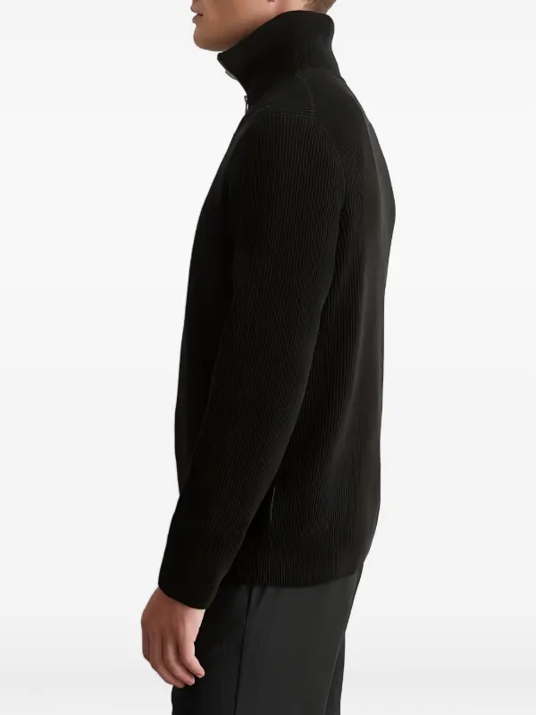 Marc O'Polo Ribbed quarter-zip Sweater | Black | FARFETCH ZA