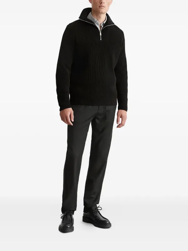 Marc O'Polo Ribbed quarter-zip Sweater | Black | FARFETCH ZA