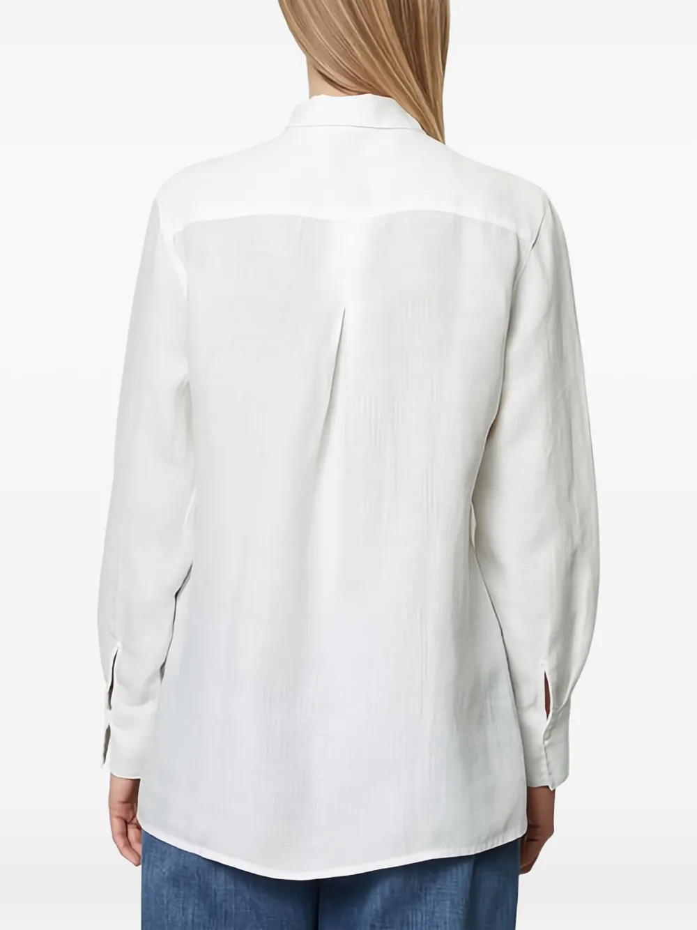 Marc O'Polo Button-up blouse met lange mouwen Wit