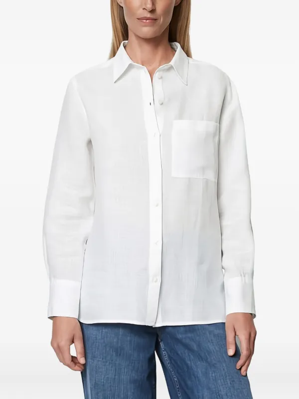 Marc O'Polo button-up long-sleeve Shirt White FARFETCH PH
